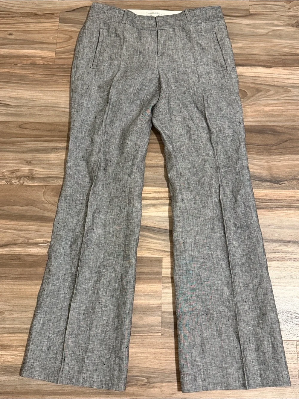 Banana Republic Pants Womens Sz. 8 The Martin Fit Pleated Trouser Gray Linen
